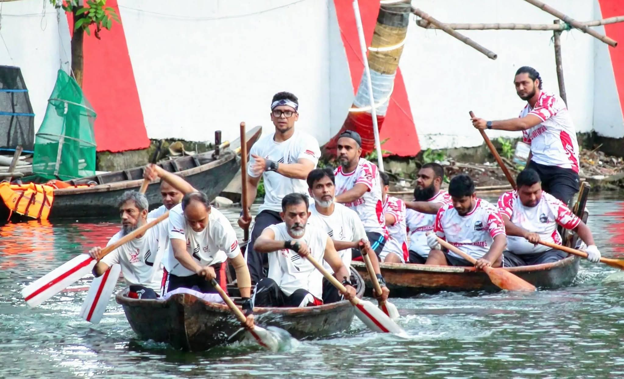 Boat race held at Nawab Bari's pond after 35 years